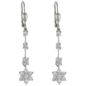 Pendientes oro blanco 18kl circonitas – 8x48mm