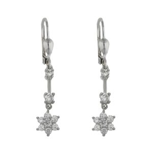 Pendientes oro blanco 18kl circonitas – 7x36mm