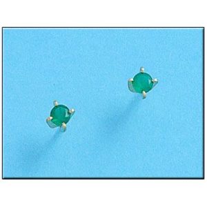 Pendientes oro 18kl crisopal verde 4×4