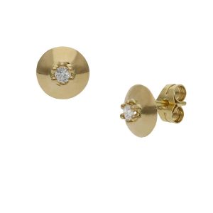 Pendientes oro 18kl redondos circonitas – 8mm