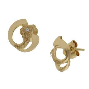 Pendientes oro 18kl circonitas – 7x10mm