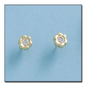 Pendientes oro 18kl flor