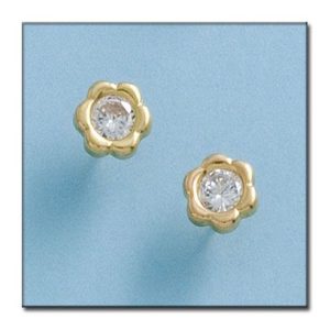 Pendientes oro 18kl flor
