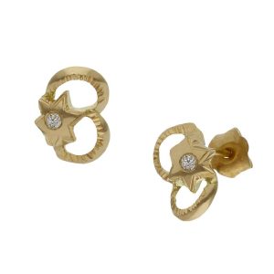 Pendientes oro 18kl estrellas – 7x10mm