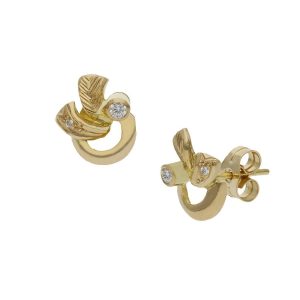 Pendientes oro 18kl circonitas – 8x11mm