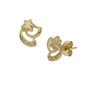 Pendientes oro 18kl estrellas – 8x10mm