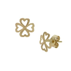 Pendientes oro 18kl trebol – 8.50mm