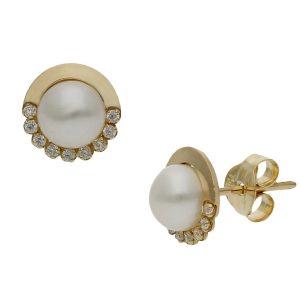 Pendientes oro 18kl perlas chinas – 8mm