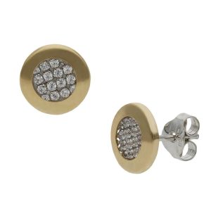 Pendientes oro 18kl bicolor redondos – 8mm