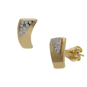 Pendientes oro 18kl bicolor – 5x10mm