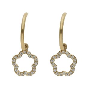Aros oro 18kl flor circonita – 5.50mm
