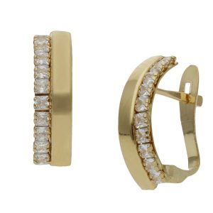Pendientes oro 18kl circonitas – 4x17mm
