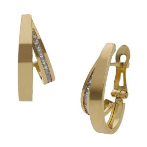 Pendientes oro 18kl circonitas – 7x19mm