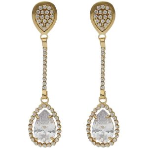 Pendientes oro 18kl circonitas – 9x39mm