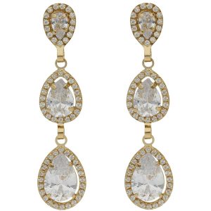 Pendientes oro 18kl circonitas – 9x39mm