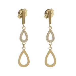 Pendientes oro 18kl circonitas – 5x22mm