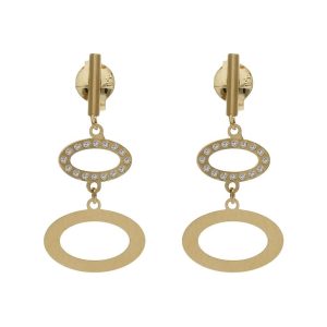 Pendientes oro 18kl circonitas – 10x20mm