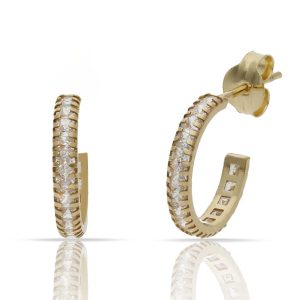 Aros oro 18kl + circonitas – 9mm