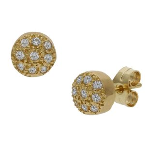 Pendientes oro 18kl circonitas – 7mm