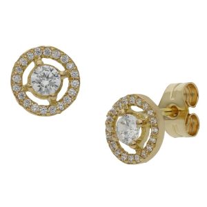 Pendientes oro 18kl circonitas – 7.50mm