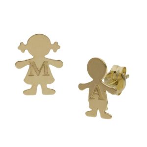 Pendientes oro 18kl niños + inicial