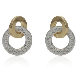 Pendientes oro 18kl bicolor tallados
