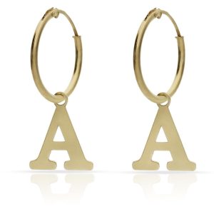 Aros oro 18kl letra