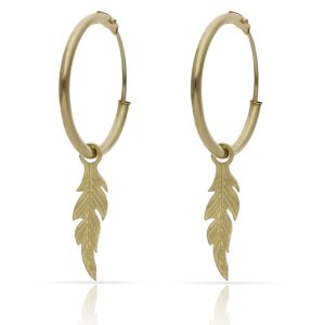 Aros oro 18kl pluma