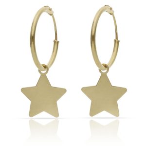 Aros oro 18kl estrellas