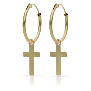Aros oro 18kl cruz