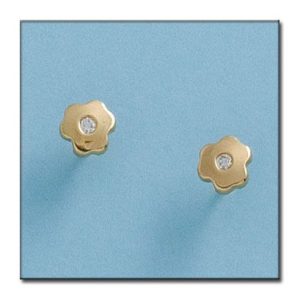 Pendientes oro 18kl flor