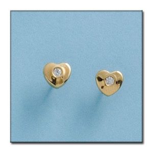 Pendientes oro 18kl corazones