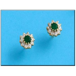 Pendiente oro 18kl crisopal verde