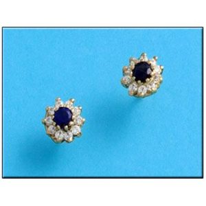 Pendiente oro 18kl crisopal azul