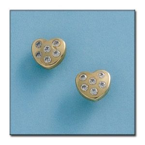 Pendientes oro 18kl corazones