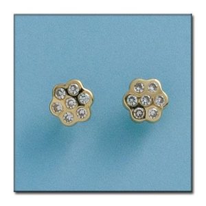 Pendientes oro 18kl flor
