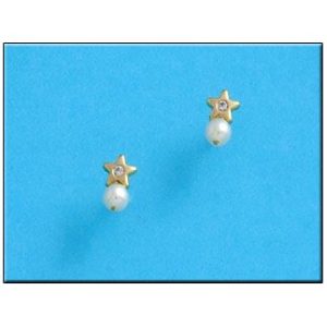 Pendientes oro 18kl estrella