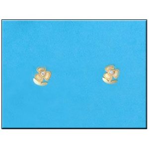 Pendientes oro 18kl flor