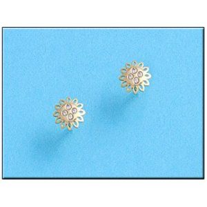 Pendientes oro 18kl flor