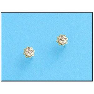 Pendientes oro 18kl flor