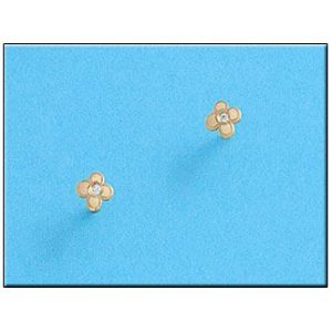 Pendientes oro 18kl flor