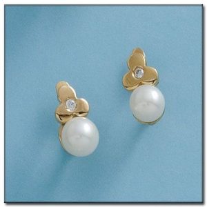 Pendientes oro 18kl perlas