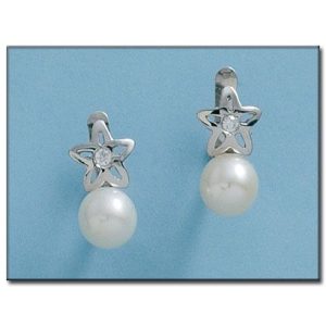 Pendientes oro blanco 18kl estrellas