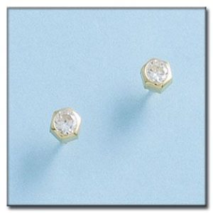 Pendientes oro 18kl hexagonal