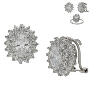 Pendientes oro blanco 18kl circonitas