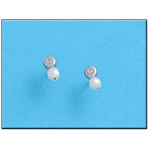 Pendientes oro blanco 18kl circulo
