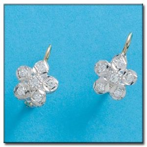 Pendientes oro 18kl flor