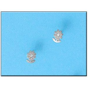 Pendientes oro blanco 18kl margarita