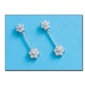 Pendientes oro blanco 18kl circonitas