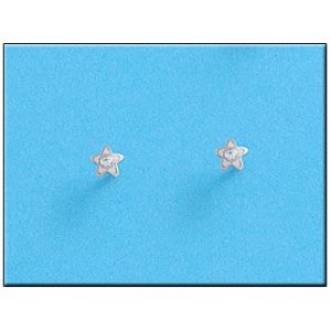 Pendientes oro blanco 18kl estrellas